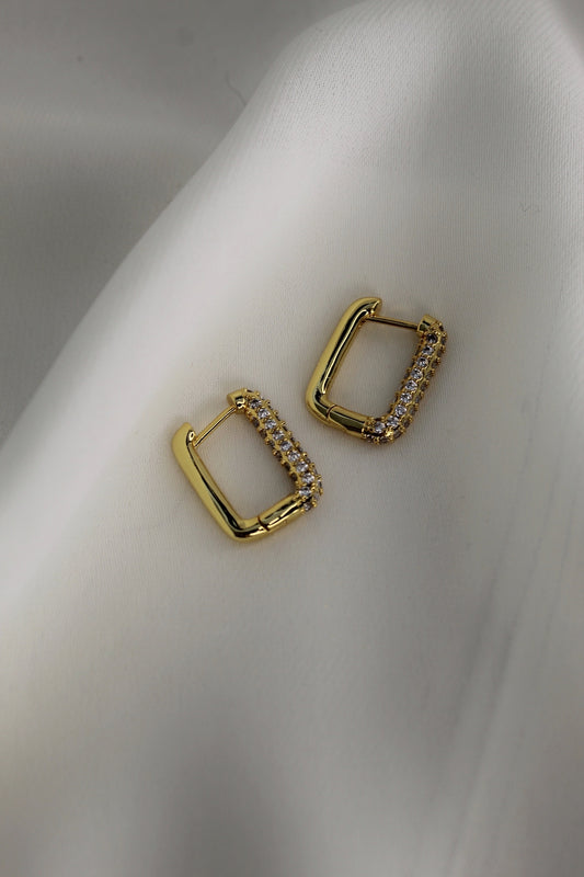 plated gold 14 karat earrings with zircons