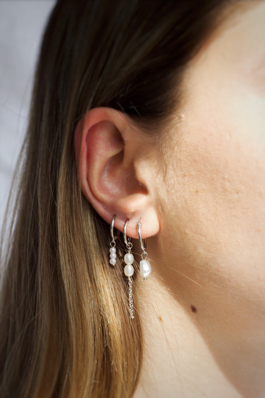 ENSEMBLE DE PERLES EN ARGENT
