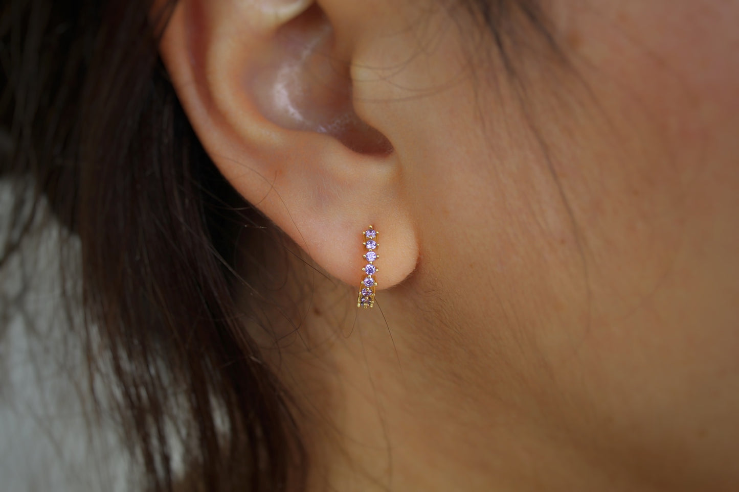 PURPLE HOOP EARRING