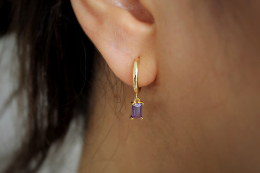 PURPLE STONE EARRING