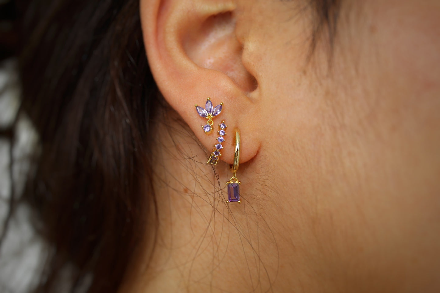 PURPLE STONE EARRING